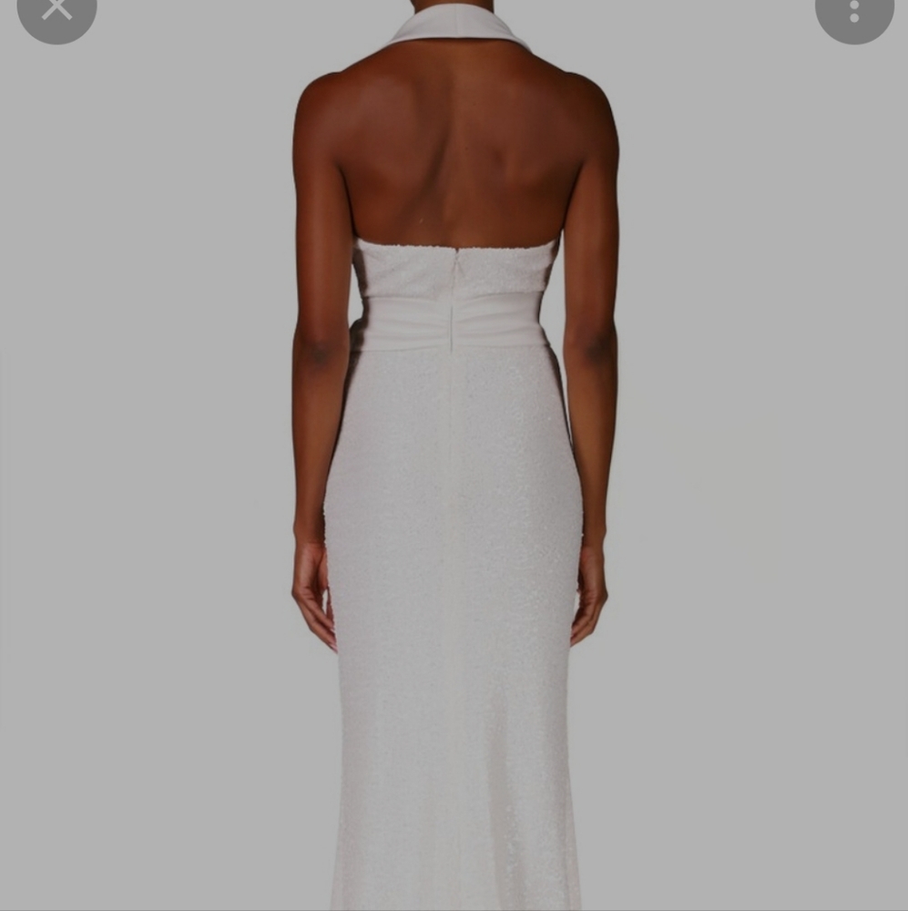 Badgley Mischka Sequined Mikado Gown - Picture 6 of 10